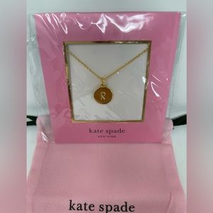 Kate Spade necklace “R” initial , NEW